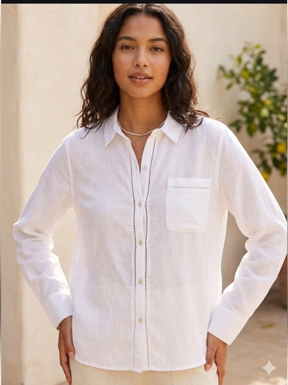 Joie White 100% Linen Botton Up Shirt Size XL